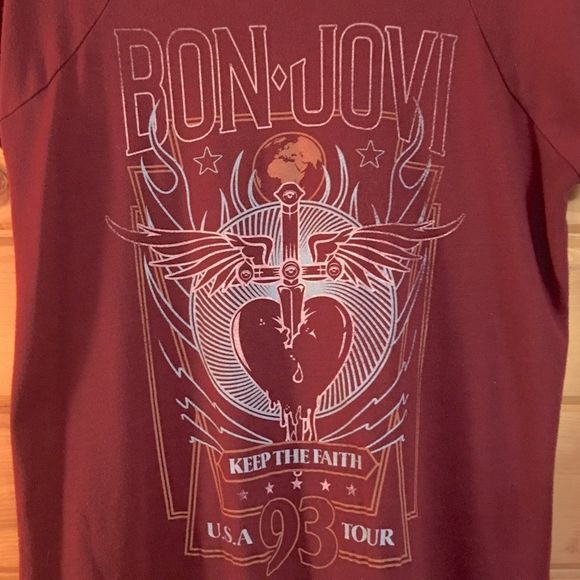 Bon Jovi Keep the Faith “93” Tour Concert Tee BandMerch Size Small - Picture 2 of 7